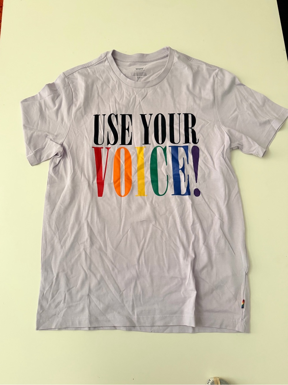 Levi's 'USE YOUR VOICE!' Rainbow Text Tee